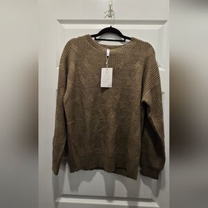 Cozy Tan Crew Neck Sweater